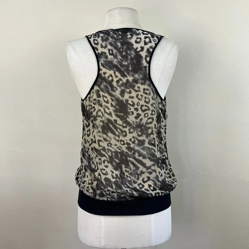 vintage y2k sheer animal print tank top guess marciano blouse racer back grail - Picture 3 of 8